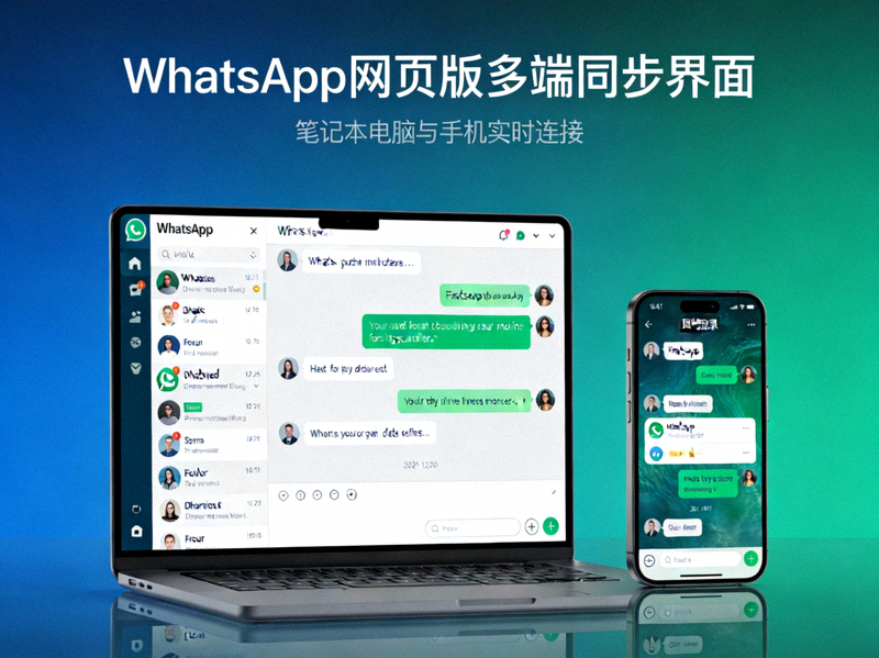 WhatsApp网页版在笔记本电脑和手机上的使用界面展示